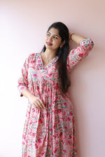 Inara |Ethnic Handblock Printed Cotton Maternity Dress & Feeding Zips | Noor All us womenALL US WOMENmaternity and feeding