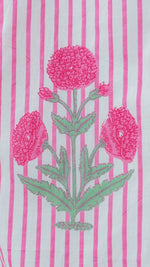 Iravati | white & Pink Stripe Marigold Block Print Cotton DressALL US WOMENmaternity and feeding
