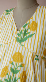 Kafi — Marigold Block Print Cotton Maternity & Nursing DressALL US WOMENmaternity and feeding