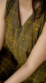 Kalindi — Powerloom Check Weave Nursing DressALL US WOMENmaternity and feeding