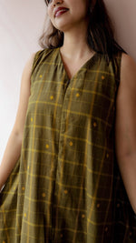 Kalindi — Powerloom Check Weave Nursing DressALL US WOMENmaternity and feeding