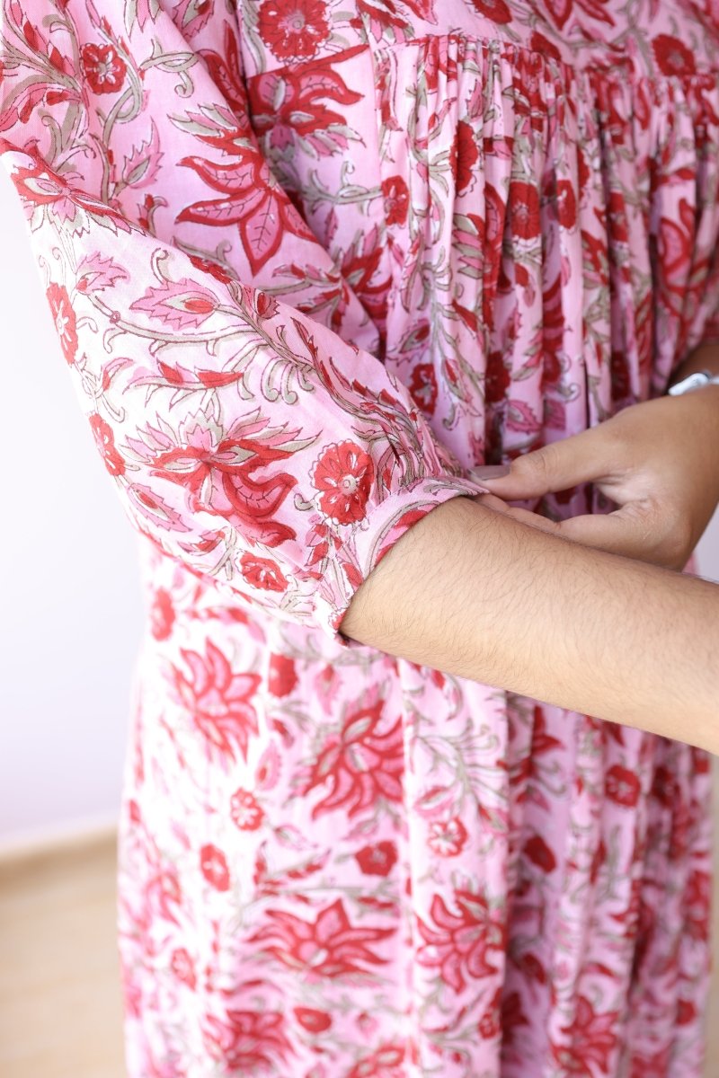 Lina Handblock Cotton Maternity & Nursing Dress | Noor collectionALL US WOMENmaternity and feeding