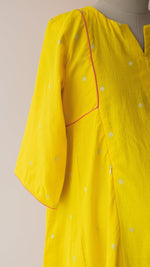Maand — Yellow South Cotton Maternity & Nursing Dress with Pink PipingALL US WOMENmaternity and feeding