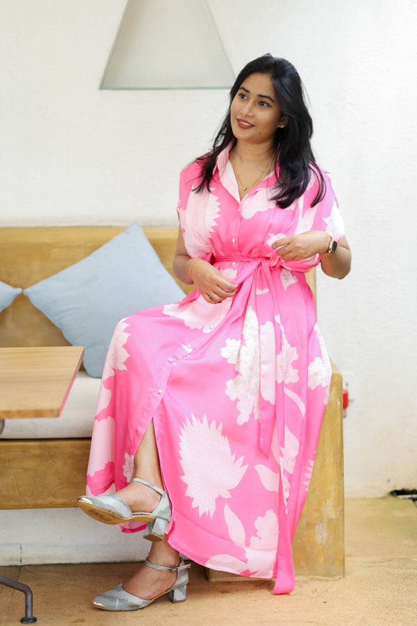 Macaron Blush – Premium Feeding Button - Down Dress | HearthALL US WOMENmaternity and feeding