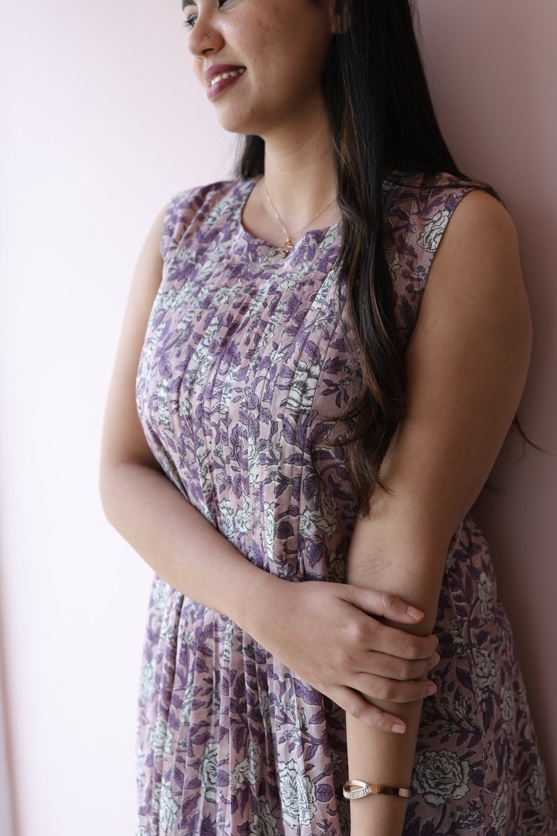 Maisha Handblock Cotton Feeding - Friendly Maternity Dress | NoorALL US WOMENmaternity and feeding