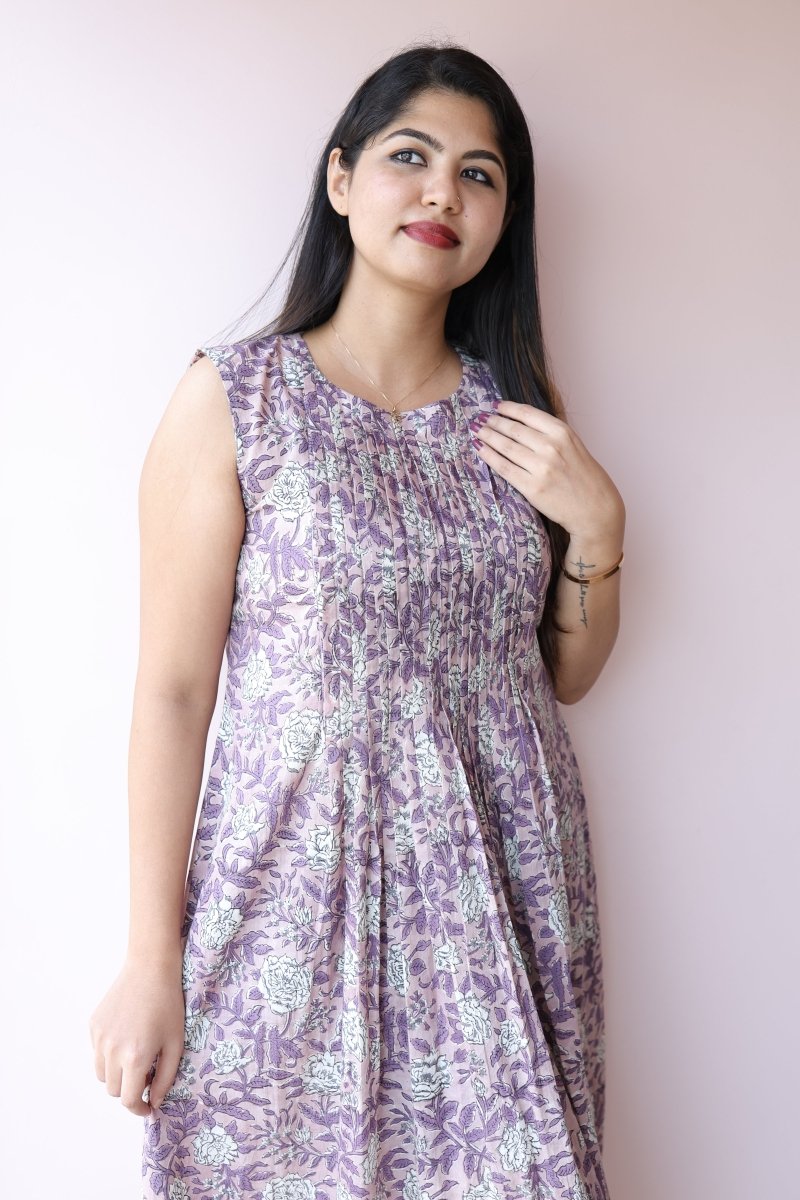 Maisha Handblock Cotton Feeding - Friendly Maternity Dress | NoorALL US WOMENmaternity and feeding