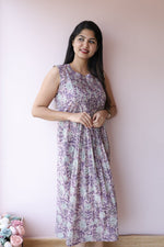 Maisha Handblock Cotton Feeding - Friendly Maternity Dress | NoorALL US WOMENmaternity and feeding