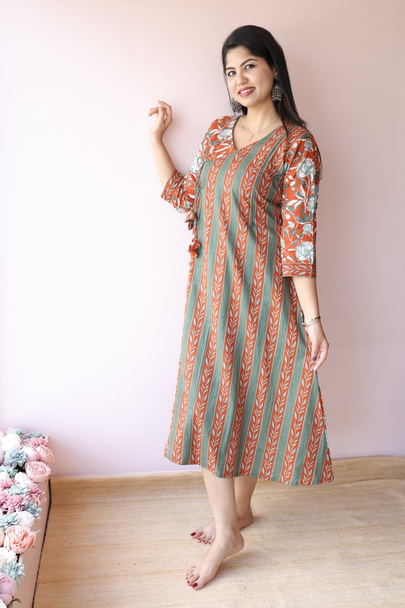 Meher Cotton Feeding - Friendly Maternity Dress | Noor|All Us WomenALL US WOMENmaternity and feeding