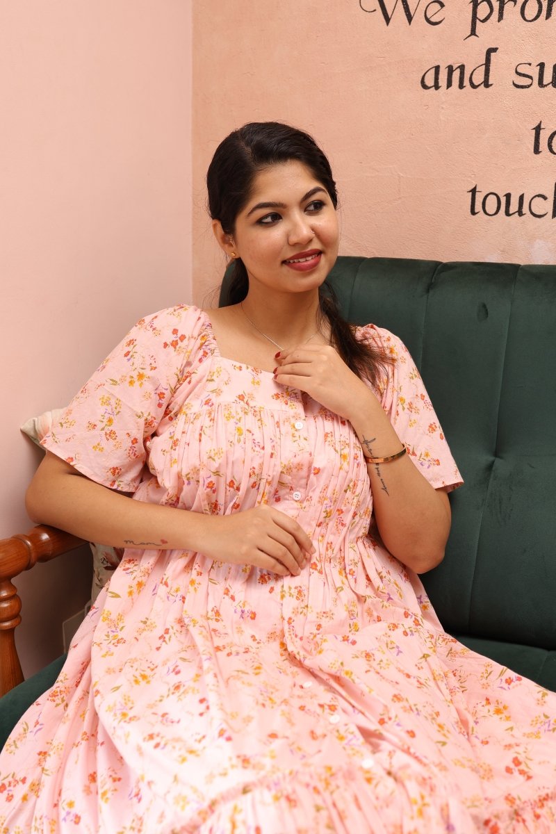 Mellow Drift – Cocoon Edit | Relaxed Fit Cotton Maternity & Nursing DressALL US WOMENmaternity and feeding