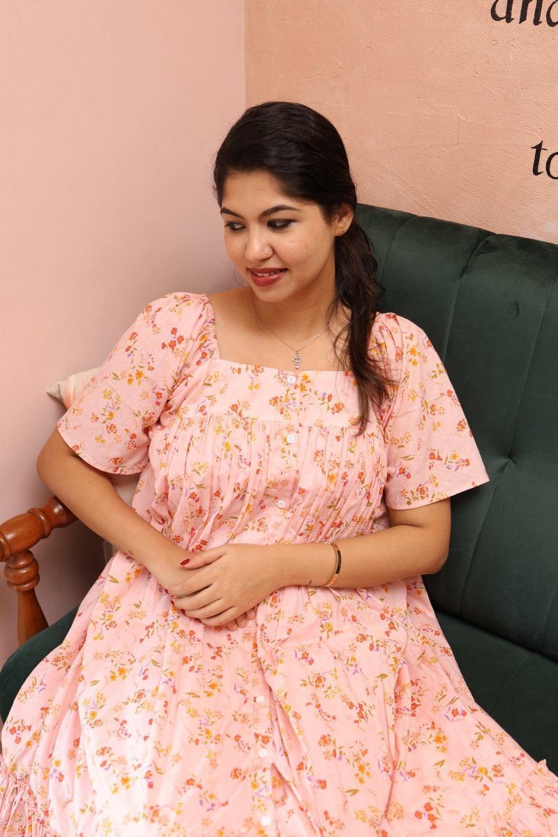Mellow Drift – Cocoon Edit | Relaxed Fit Cotton Maternity & Nursing DressALL US WOMENmaternity and feeding