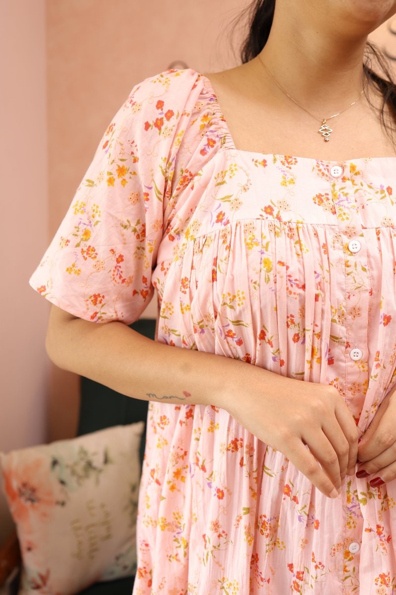 Mellow Drift – Cocoon Edit | Relaxed Fit Cotton Maternity & Nursing DressALL US WOMENmaternity and feeding