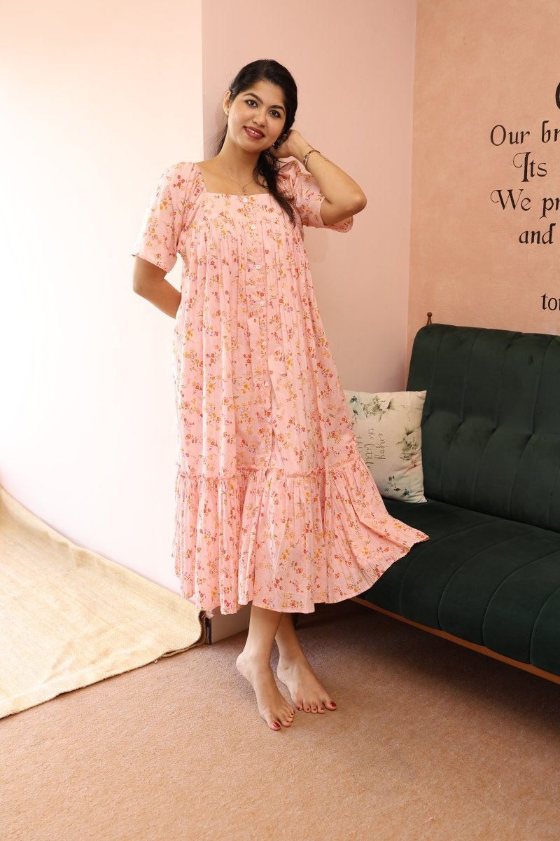 Mellow Drift – Cocoon Edit | Relaxed Fit Cotton Maternity & Nursing DressALL US WOMENmaternity and feeding