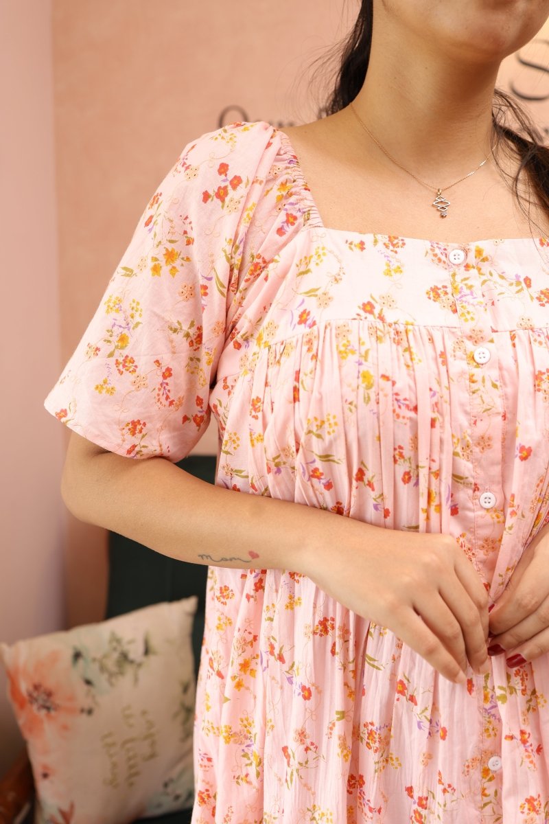 Mellow Drift – Cocoon Edit | Relaxed Fit Cotton Maternity & Nursing DressALL US WOMENmaternity and feeding