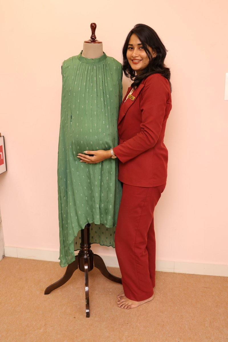 Moss Haven – Cocoon Edit | Green Sleeveless Nursing & Maternity Dress with Feeding ZipsALL US WOMENmaternity and feeding