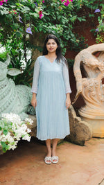 Nacre | Powder Blue Gathered Kurta | ÉLAN PremièreALL US WOMENmaternity and feeding