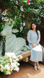 Nacre | Powder Blue Gathered Kurta | ÉLAN PremièreALL US WOMENmaternity and feeding