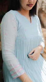 Nacre | Powder Blue Gathered Kurta | ÉLAN PremièreALL US WOMENmaternity and feeding
