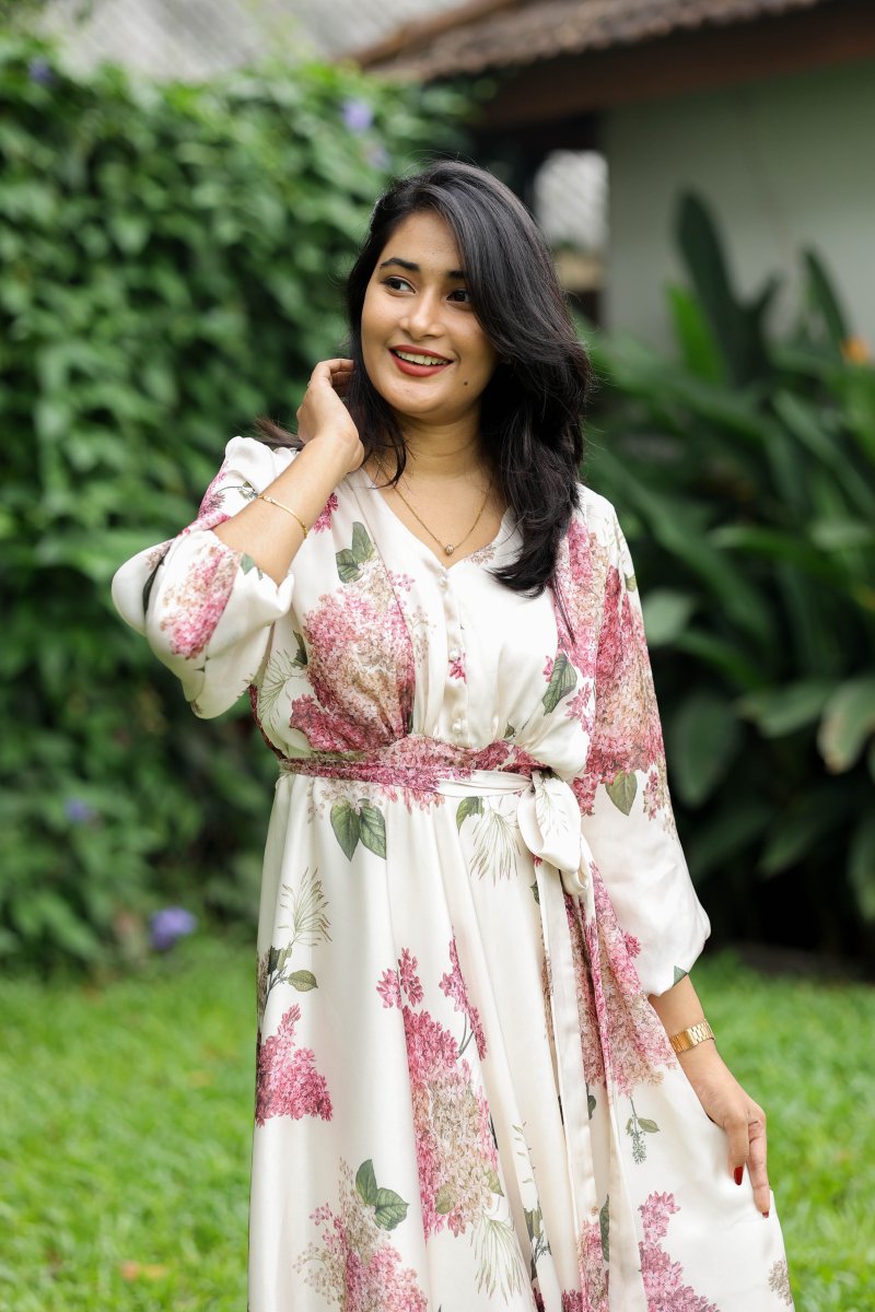 Opera Crème|Premium Maternity Dress with Pearl Button - Down | Hearth CollectionALL US WOMENmaternity and feeding