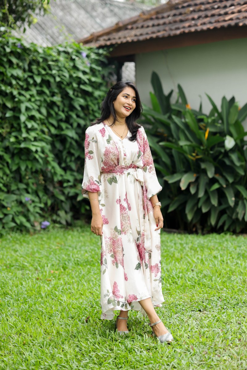 Opera Crème|Premium Maternity Dress with Pearl Button - Down | Hearth CollectionALL US WOMENmaternity and feeding