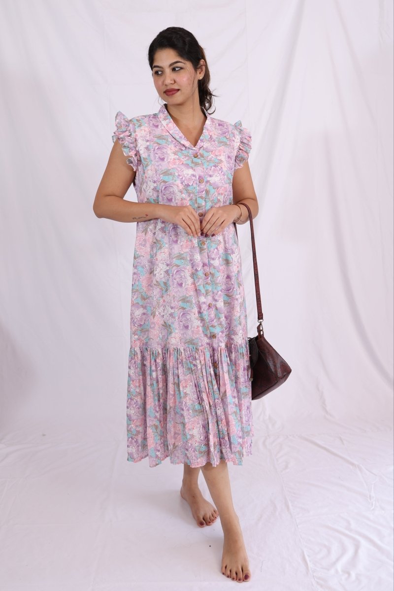 Playdate Bloom Dress – Passeo Collection | Nursing - Friendly Hakoba Cotton Midi DressALL US WOMENmaternity and feeding