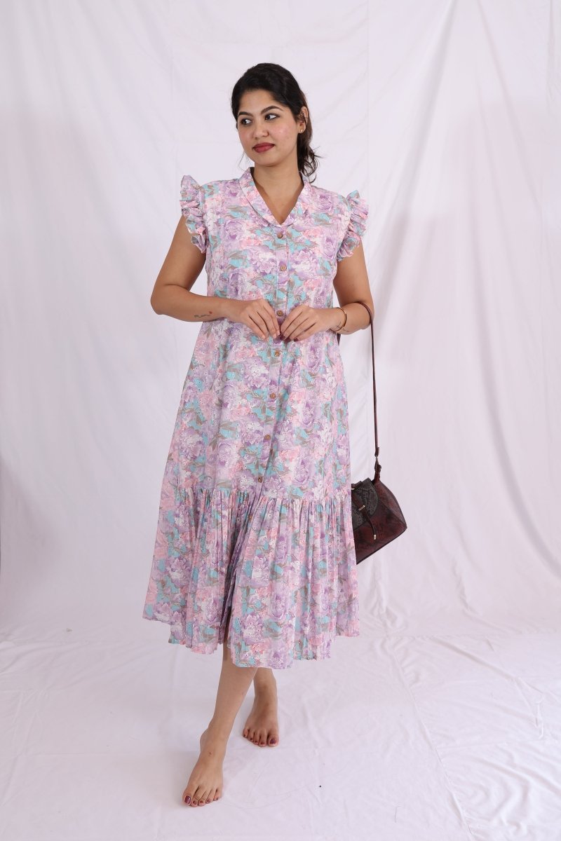 Playdate Bloom Dress – Passeo Collection | Nursing - Friendly Hakoba Cotton Midi DressALL US WOMENmaternity and feeding