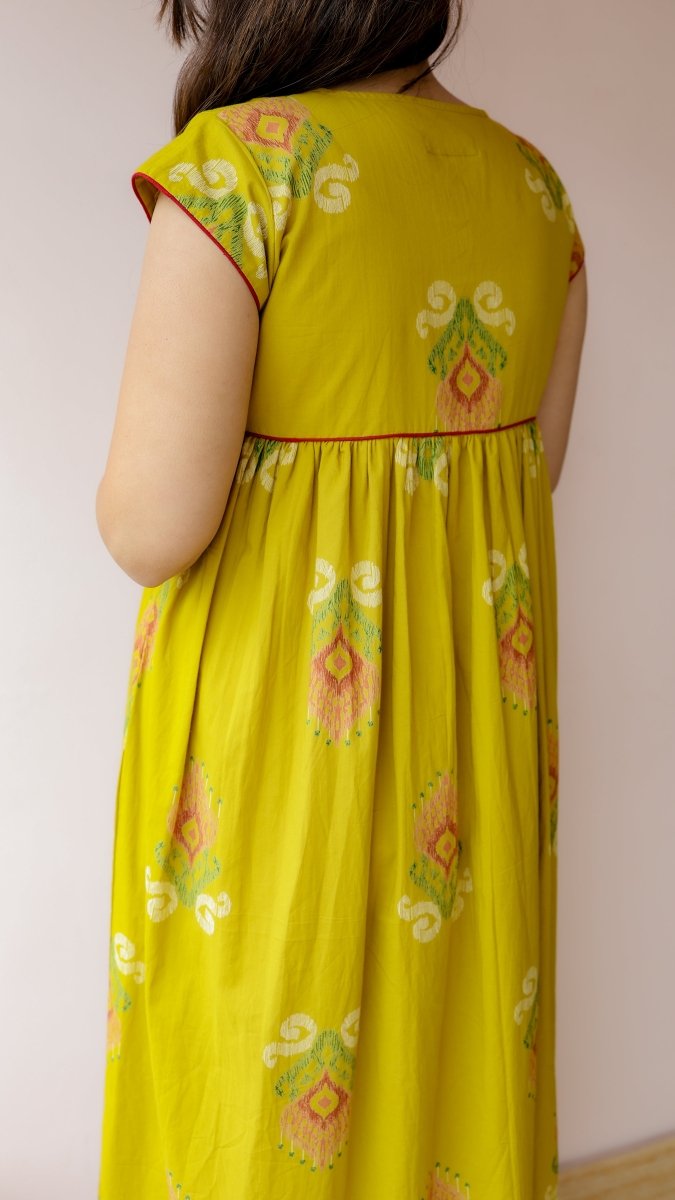 Purnima — Cotton Ikat-Print Ethnic maternity and feeding DressALL US WOMENmaternity and feeding