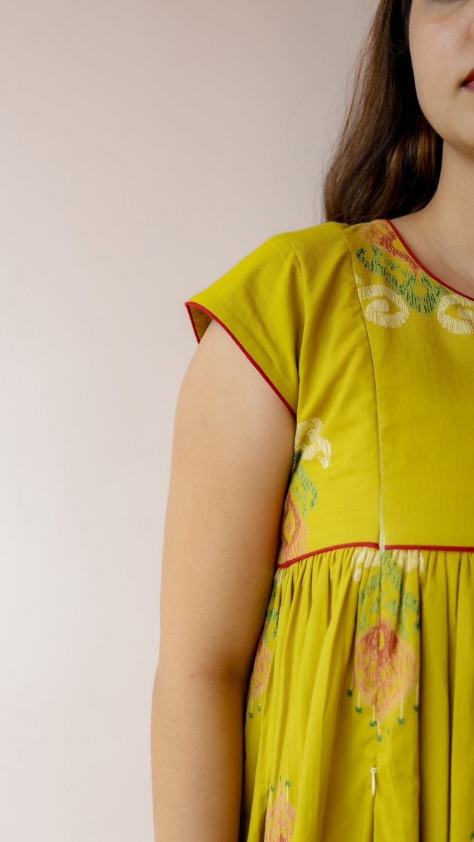 Purnima — Cotton Ikat-Print Ethnic maternity and feeding DressALL US WOMENmaternity and feeding