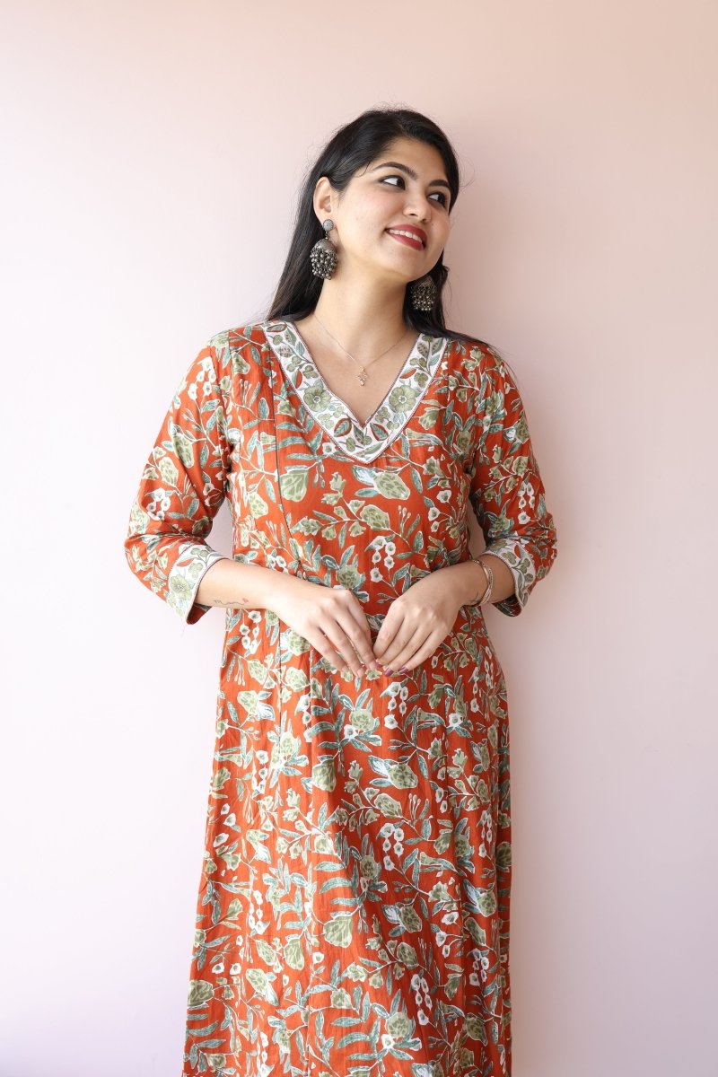 Ruhani Cotton Maternity & Feeding Dress|Noor|All Us WomenALL US WOMENmaternity and feeding