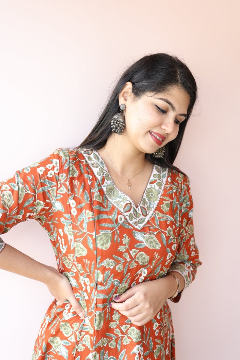 Ruhani Cotton Maternity & Feeding Dress|Noor|All Us WomenALL US WOMENmaternity and feeding