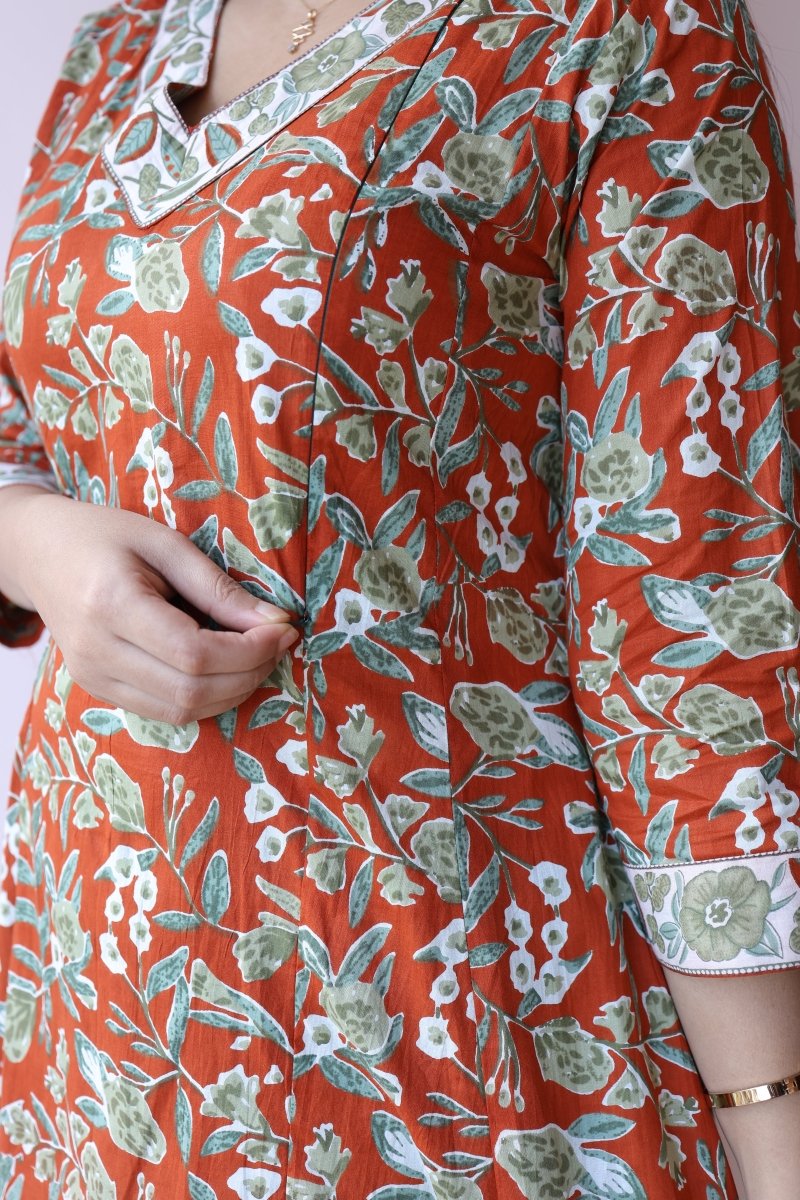 Ruhani Cotton Maternity & Feeding Dress|Noor|All Us WomenALL US WOMENmaternity and feeding