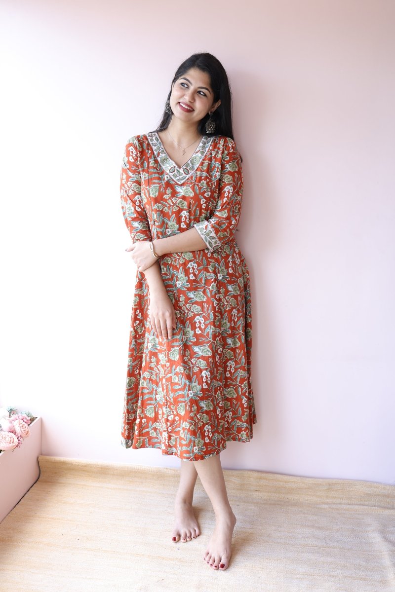 Ruhani Cotton Maternity & Feeding Dress|Noor|All Us WomenALL US WOMENmaternity and feeding