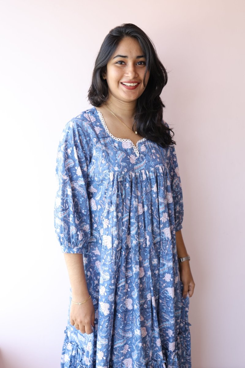 Safa Handblock Printed Cotton Maternity & Feeding Dress | Noor collectionALL US WOMENmaternity and feeding
