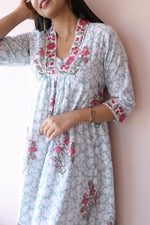 Sahar Handblock Printed Cotton Feeding - Friendly Maternity Dress | Noor All us womenALL US WOMENmaternity and feeding