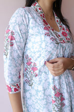Sahar Handblock Printed Cotton Feeding - Friendly Maternity Dress | Noor All us womenALL US WOMENmaternity and feeding