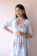 Sahar Handblock Printed Cotton Feeding - Friendly Maternity Dress | Noor All us womenALL US WOMENmaternity and feeding