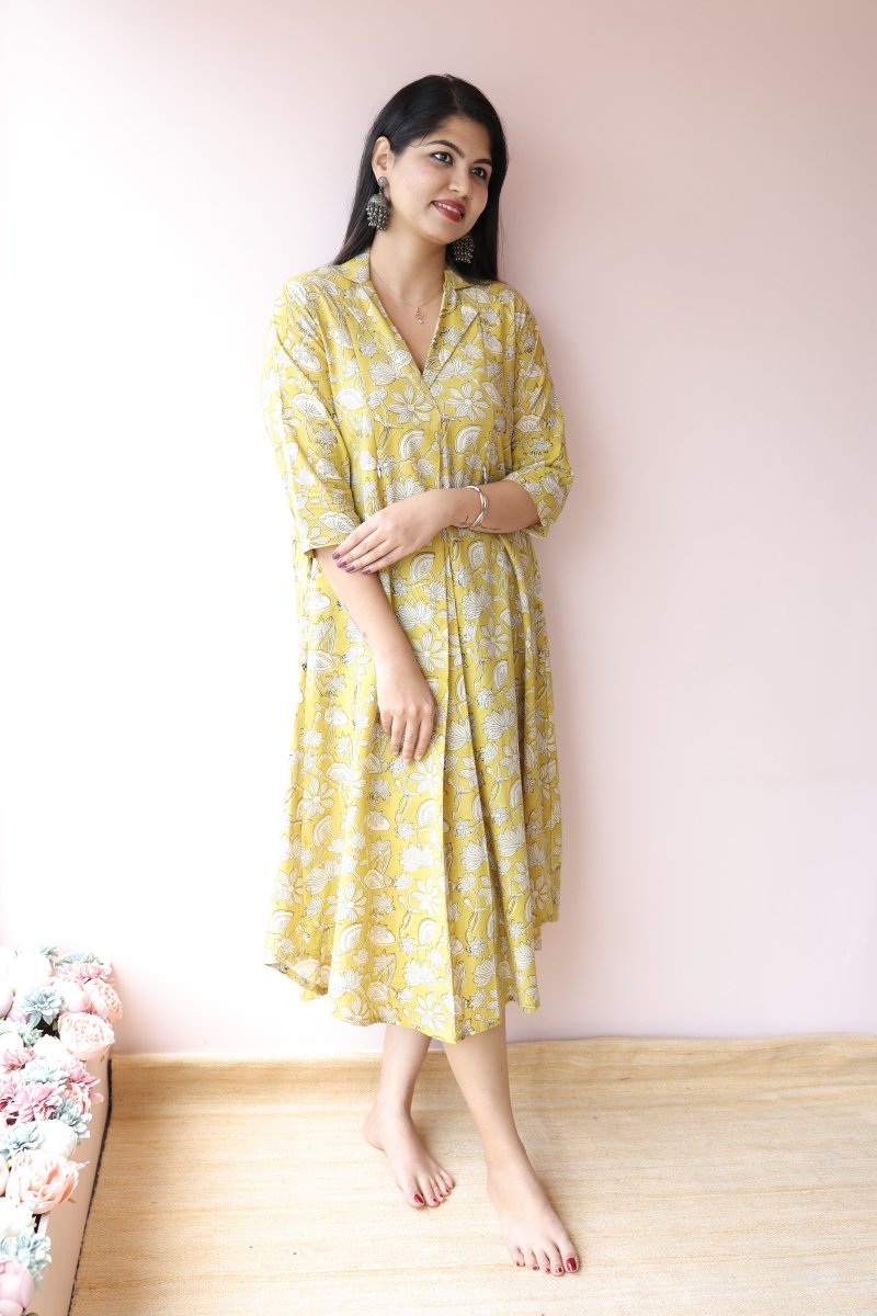 Sana Handblock Cotton Feeding - Friendly Maternity Dress | Noor collectionALL US WOMENmaternity and feeding