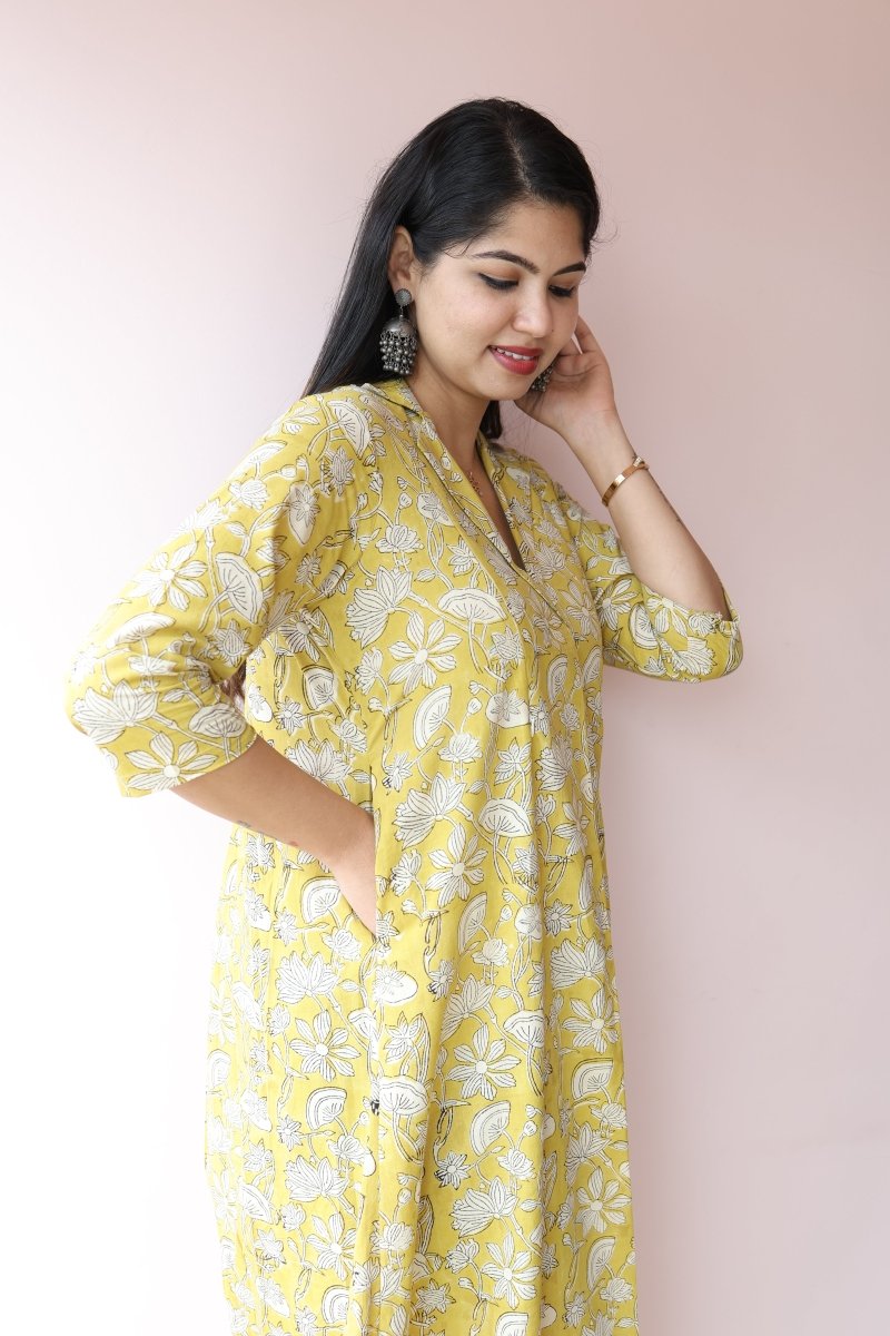 Sana Handblock Cotton Feeding - Friendly Maternity Dress | Noor collectionALL US WOMENmaternity and feeding