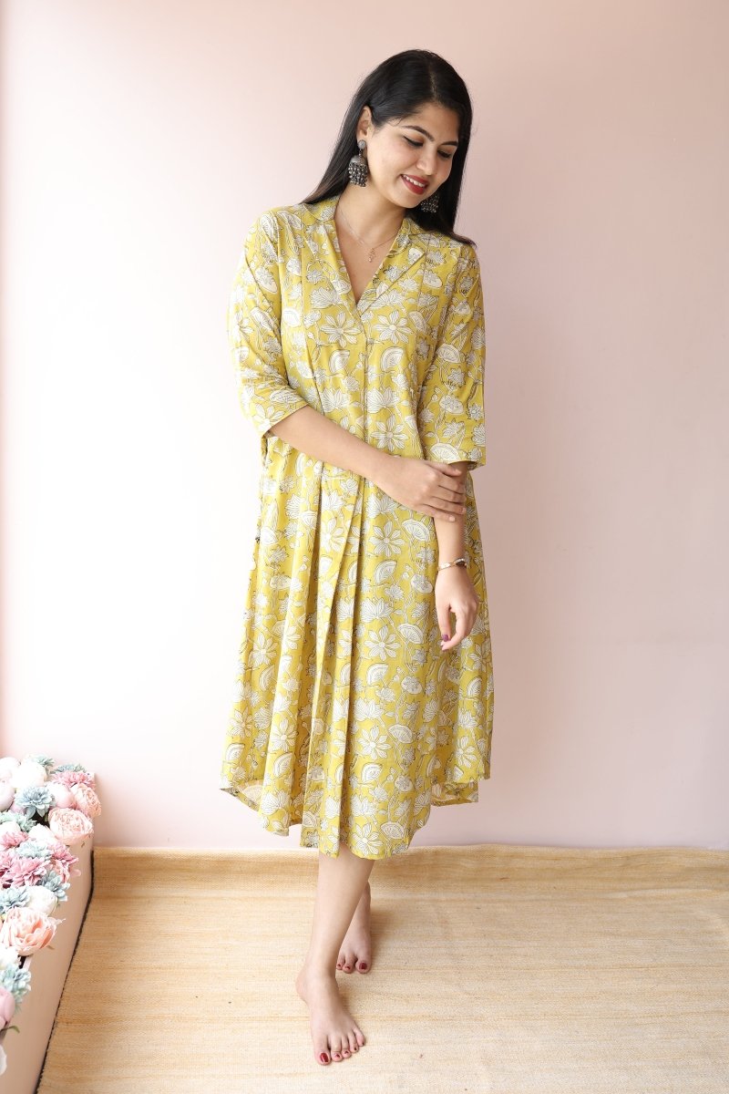 Sana Handblock Cotton Feeding - Friendly Maternity Dress | Noor collectionALL US WOMENmaternity and feeding