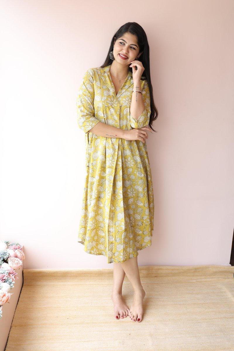 Sana Handblock Cotton Feeding - Friendly Maternity Dress | Noor collectionALL US WOMENmaternity and feeding