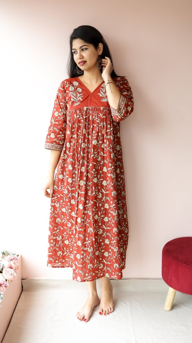 Sarayu |Soft Cotton Maternity & Feeding kurthiALL US WOMENmaternity and feeding