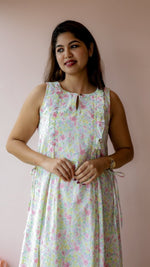 Sedge |Cotton Floral Ruffle-Front Maternity & Nursing DressALL US WOMENmaternity and feeding