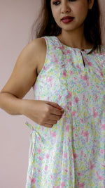 Sedge |Cotton Floral Ruffle-Front Maternity & Nursing DressALL US WOMENmaternity and feeding