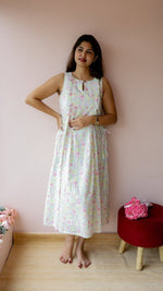 Sedge |Cotton Floral Ruffle-Front Maternity & Nursing DressALL US WOMENmaternity and feeding