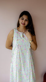 Sedge |Cotton Floral Ruffle-Front Maternity & Nursing DressALL US WOMENmaternity and feeding
