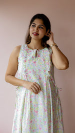 Sedge |Cotton Floral Ruffle-Front Maternity & Nursing DressALL US WOMENmaternity and feeding