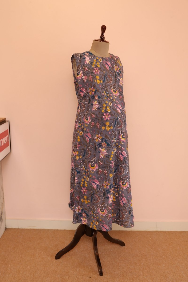 Serene Drift – Cocoon Edit | Sleeveless Nursing - Friendly Maternity Dress with Feeding ZipsALL US WOMENmaternity and feeding