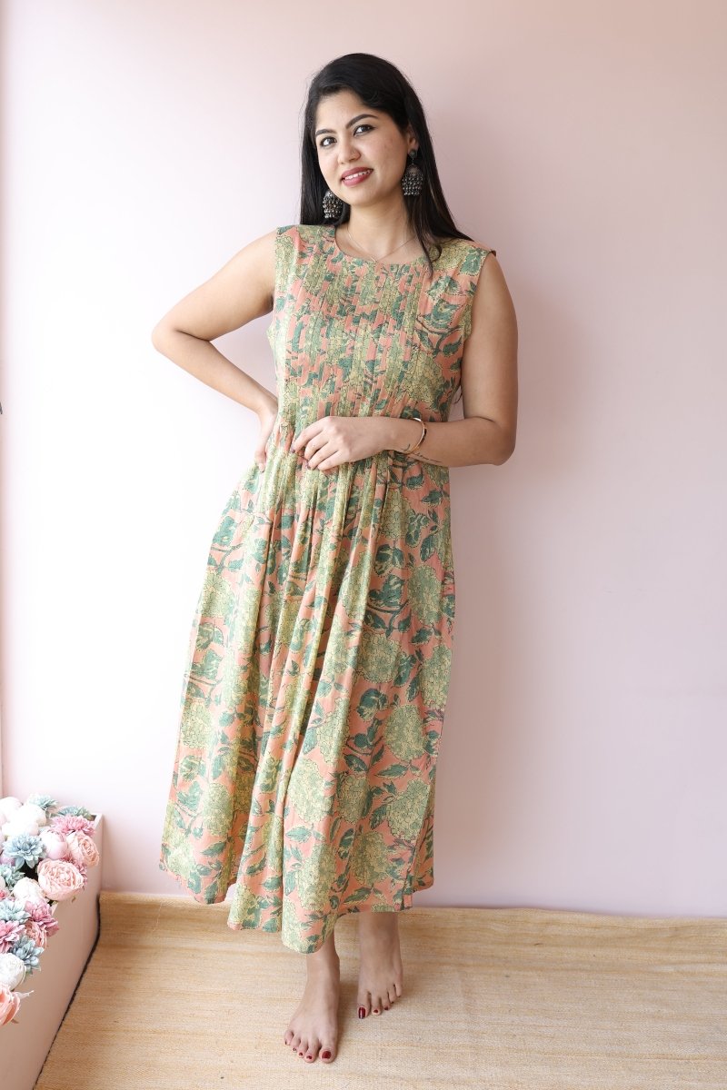 Sitara Handblock Cotton Maternity & Feeding Dress | Noor collectionALL US WOMENmaternity and feeding