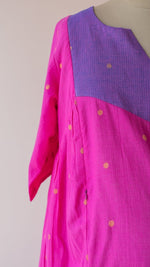 Tamraparni — Fuchsia & Periwinkle Colour-Block Cotton Maternity & Nursing DressALL US WOMENmaternity and feeding