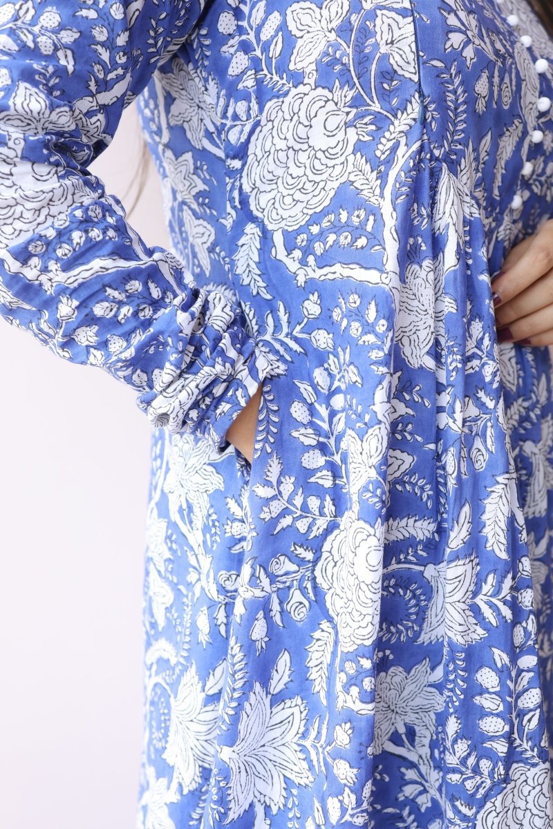 Tara Handblock Cotton Maternity & Nursing Dress with Pockets | Noor collectionALL US WOMENmaternity and feeding