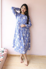 Tara Handblock Cotton Maternity & Nursing Dress with Pockets | Noor collectionALL US WOMENmaternity and feeding